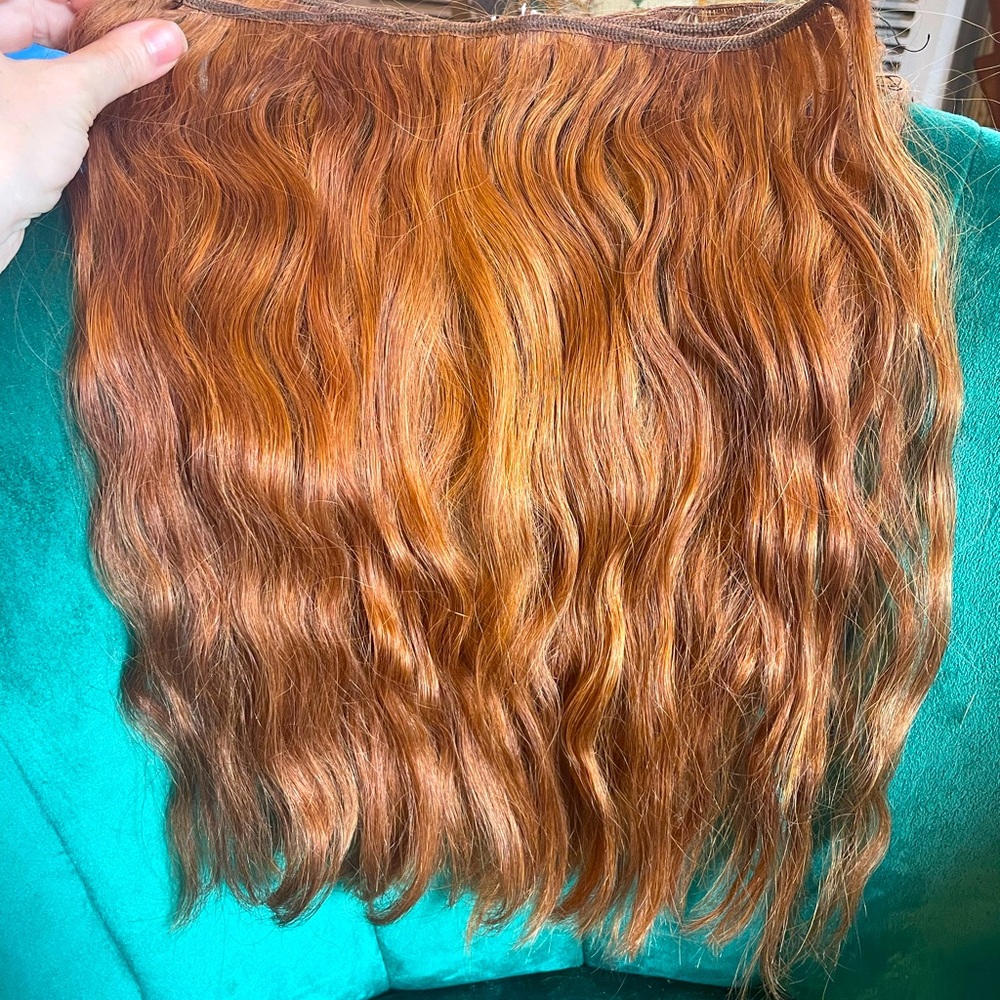 Strawberry blonde/ copper real hair wefts
